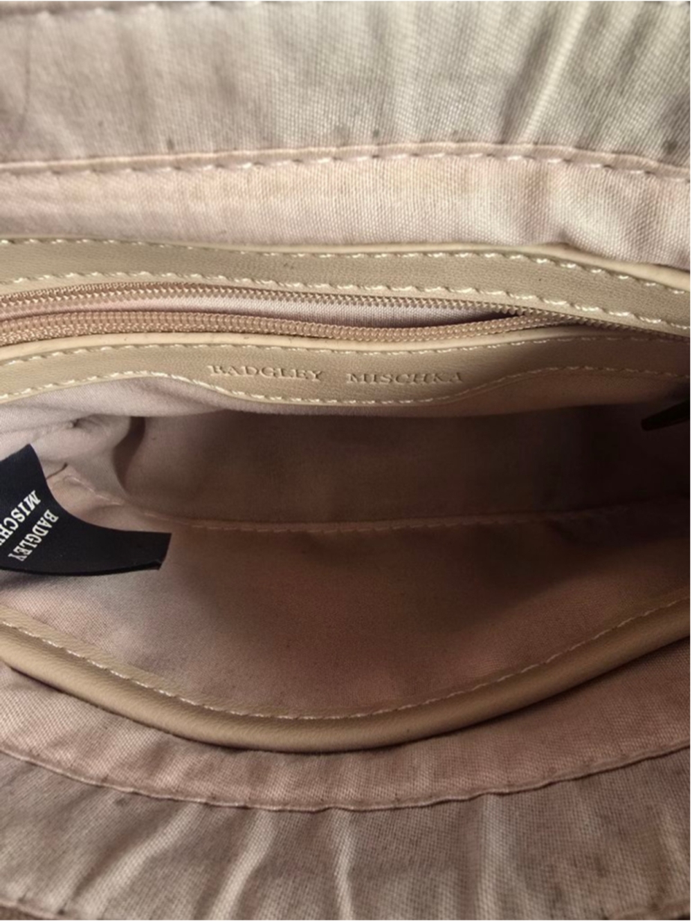 Women's Badgley Mischka Beige Quilted Shoulder Bag One Size - Picture 5 of 10
